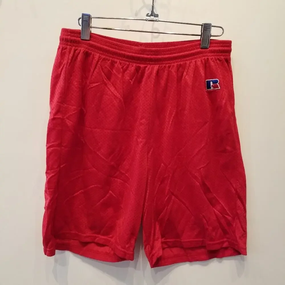 Russell Athletic Red Men's Shorts Athletic Workout Gym Shorts Size‎ M